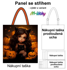 MOB Nákupní taška - Malá čarodějka panel se střihem náš tisk na objednávku