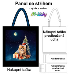 MOB Nákupní taška - Vánoční kočka panel se střihem náš tisk na objednávku