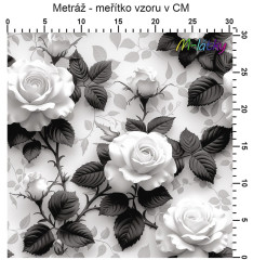 Vzor - Black & white růže (2)