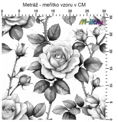 Vzor - Black & white růže (2)