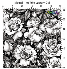 Vzor - Black & white růže (2)