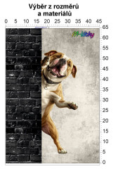 MOB Panel - výběr z rozměrů - číhající pes Materiál - výběr z variant