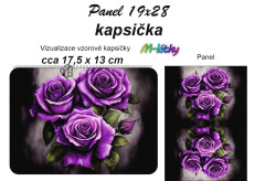 OB Kapsička k nákupní tašce/kosmetická taštička - růže Panel k ušití - náš tisk na objednávku