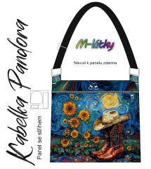 OB Panel k ušití - Crossbody kabelka Pandora - Kovbojské boty, klobouk, slunečnice vlastní tisk na objednávku - výběr z variant