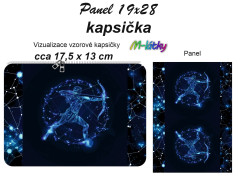 MOB Kapsička k nákupní tašce/kosmetická taštička - Znamení střelec Panel k ušití - náš tisk na objednávku