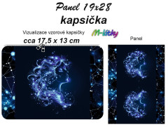 MOB Kapsička k nákupní tašce/kosmetická taštička - Znamení panna Panel k ušití - náš tisk na objednávku