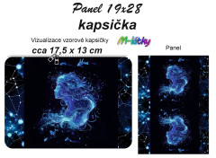 MOB Kapsička k nákupní tašce/kosmetická taštička - Vodnář Panel k ušití - náš tisk na objednávku