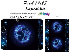 MOB Kapsička k nákupní tašce/kosmetická taštička - Znamení ryby Panel k ušití - náš tisk na objednávku