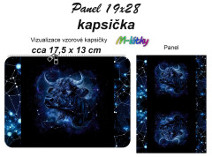 MOB Kapsička k nákupní tašce/kosmetická taštička - Býk Panel k ušití - náš tisk na objednávku