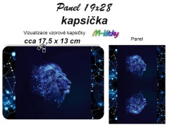 MOB Kapsička k nákupní tašce/kosmetická taštička - Lev Panel k ušití - náš tisk na objednávku