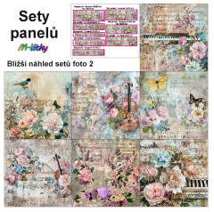 MOB Set panelů dle výběru - Noty v květech (hudební nástroje) na objednávku - výběr z rozměrů a materiálů - vzhled jednotlivých setů foto 2