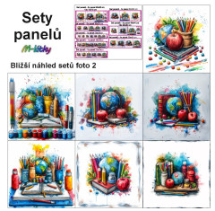 OB Set panelů dle výběru - Školní pomůcky (pestelky, knihy, sešity...) na objednávku - výběr z rozměrů a materiálů - vzhled jednotlivých setů foto 2
