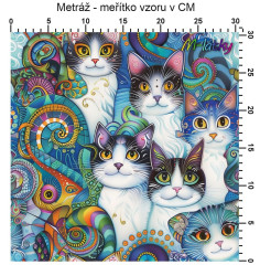 OB Metráž Fantasy kočky náš tisk na objednávku – výběr z materiálů
