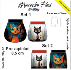 OB Panel - Mincovka Flexi (pérko 8,5 nebo 10 cm) - kreslená kočka tisk na objednávku