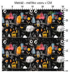 OB Metráž Malované  kočky náš tisk na objednávku – výběr z materiálů