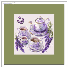 OB Panel k ušití - podkafíčka - rozměr cca 12x12 cm - Levandule panel k ušití - materiál výběr z variant