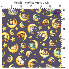 OB Metráž spící zvířátka náš tisk na objednávku – výběr z materiálů