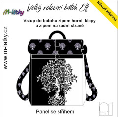 Panel se střihem - Velký rolovací batoh Elf - Plachetnice (Nautical) (3)