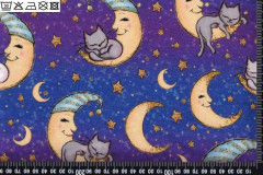 OC French Terry - spící kočka - digitální tisk - výplněk bez počesu (teplákovina) 95% bavlna 5% elastan