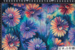 OC French Terry - květy - digitální tisk - výplněk bez počesu (teplákovina) 95% bavlna 5% elastan