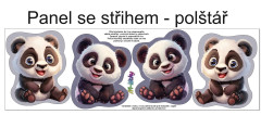 OB Panel k ušití  - 3D dekorativní polštář - panda výběr z variant