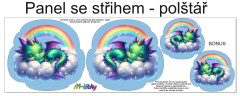 OB Panel k ušití  - 3D dekorativní polštář - spící drak výběr z variant