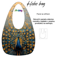 MOB Panel k ušití  - Hobo bag Basic  (nákupní taška) - Páv - výběr z materiálů