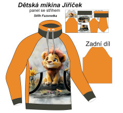 MOB F - Panel  - dětská mikina Jiříček (širší verze) - Lev Panel k ušití - výběr z variant materiálu