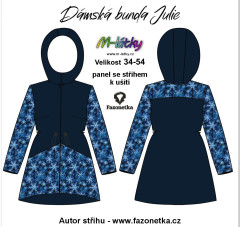 OB F - Panel se střihem dámská bunda Julie  - ledové vločky Digitální tisk m-látky - výběr z variant  střih Fazonetka