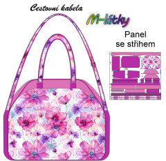 OB Panel - Cestovní kabela velká - malované květy kočárkovina - panel k ušití