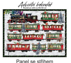 OB Panel k ušití - Adventní kalendář  - vánoční vlak náš digitální tisk na objednávku