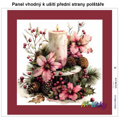 MOB Panel k ušití  - dekorativní polštář - Vánoční svícen výběr z variant