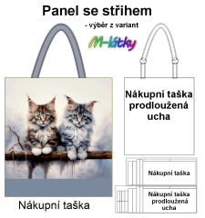 OB Nákupní taška - Mainské mývalí kočky panel se střihem náš tisk na objednávku