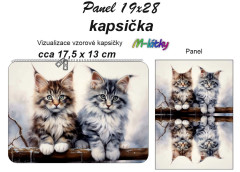 OB Kapsička k nákupní tašce/kosmetická taštička - Mainské mývalí kočky Panel k ušití - náš tisk na objednávku