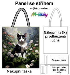 OB Panel se střihem - nákupní taška - Kočka v zahradě výběr z typu a materiálu