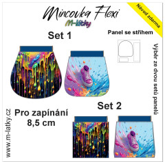 MOB Panel - Mincovka Flexi (pérko 8,5 nebo 10 cm) - Barevné kapky/tenisky tisk na objednávku