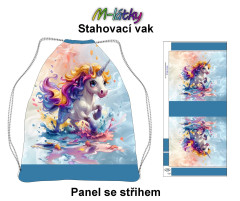 MOB Panel se střihem k ušití - stahovací vak - Jednorožec Materiál - výběr z variant
