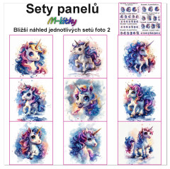 MOB Set panelů dle výběru - Jednorožci na objednávku - výběr z rozměrů a materiálů - vzhled jednotlivých setů foto 2