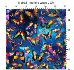 OB Metráž barevní motýli náš tisk na objednávku – výběr z materiálů