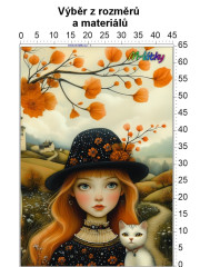 OB Panel - výběr z rozměrů - Dívka s kočkou Materiál - výběr z variant