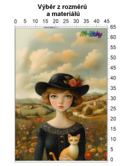 OB Panel - výběr z rozměrů - Dívka s kočkou Materiál - výběr z variant