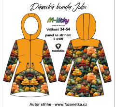 OB F - Panel se střihem dámská bunda Julie  -  podzimní les Digitální tisk m-látky - výběr z variant  střih Fazonetka