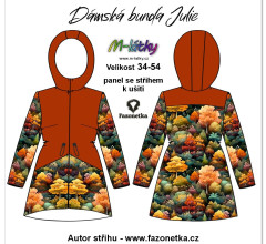 OB F - Panel se střihem dámská bunda Julie - Podzimní les Digitální tisk m-látky - výběr z variant  střih Fazonetka