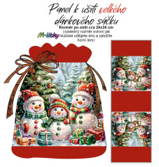MOB Dárkový sáček velký Veselé Vánoce - panel se střihem náš tisk na objednávku - výběr z variant