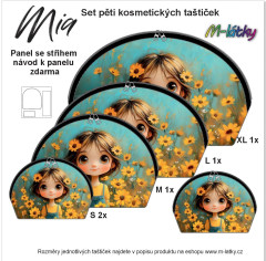 OB Kosmetická taštička Mia - Holčička na louce Návod zdarma – tisk na objednávku – výběr z variant