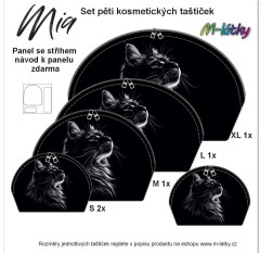 OB Panel kosmetická taštička Mia - Mainská mývalí kočka Panel se střihem tisk na objednávku