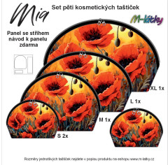 OB Panel kosmetická taštička Mia - Vlčí máky Panel se střihem tisk na objednávku