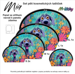 OB Kosmetická taštička Mia - Veselý pes Návod zdarma – tisk na objednávku – výběr z variant