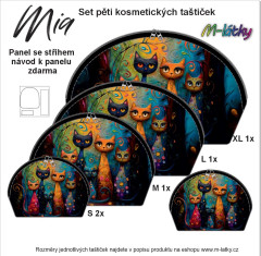 OB Panel kosmetická taštička Mia - Kočky Panel se střihem tisk na objednávku