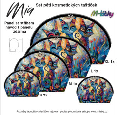 OB Kosmetická taštička Mia - Kočky Návod zdarma – tisk na objednávku – výběr z variant